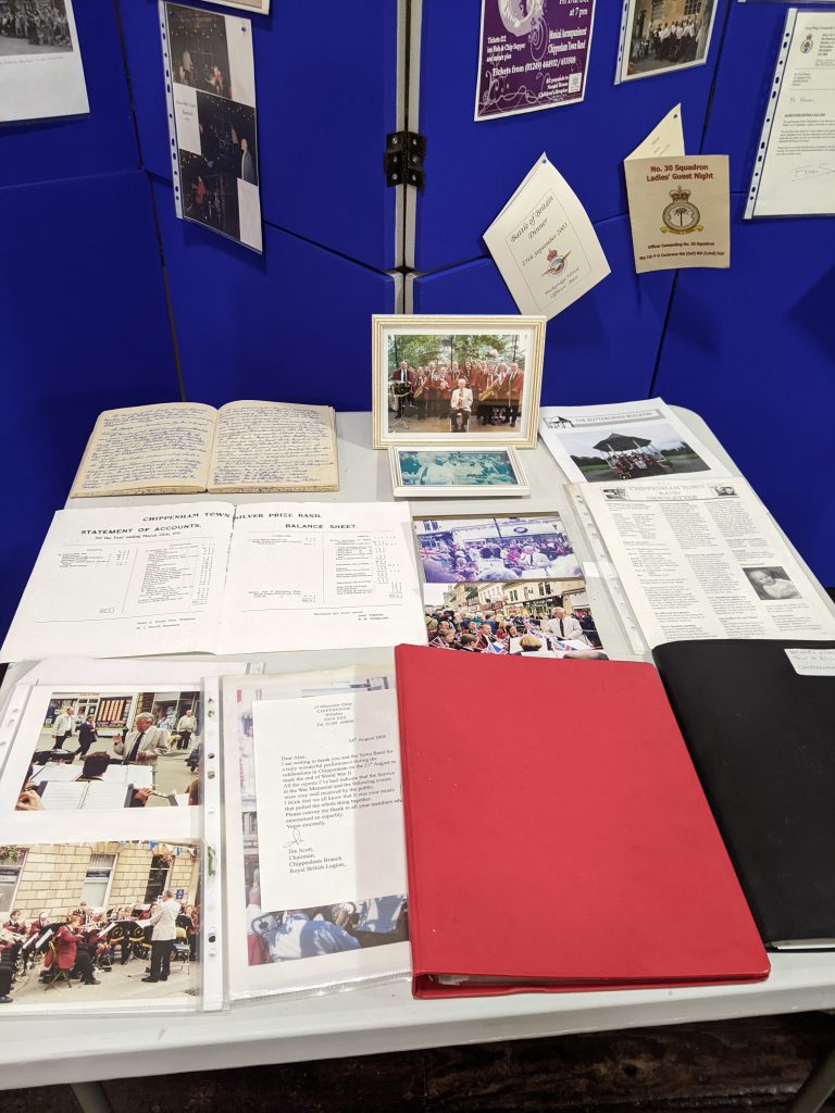 Historical display (photos, memorabilia) of Chippenham Town Band